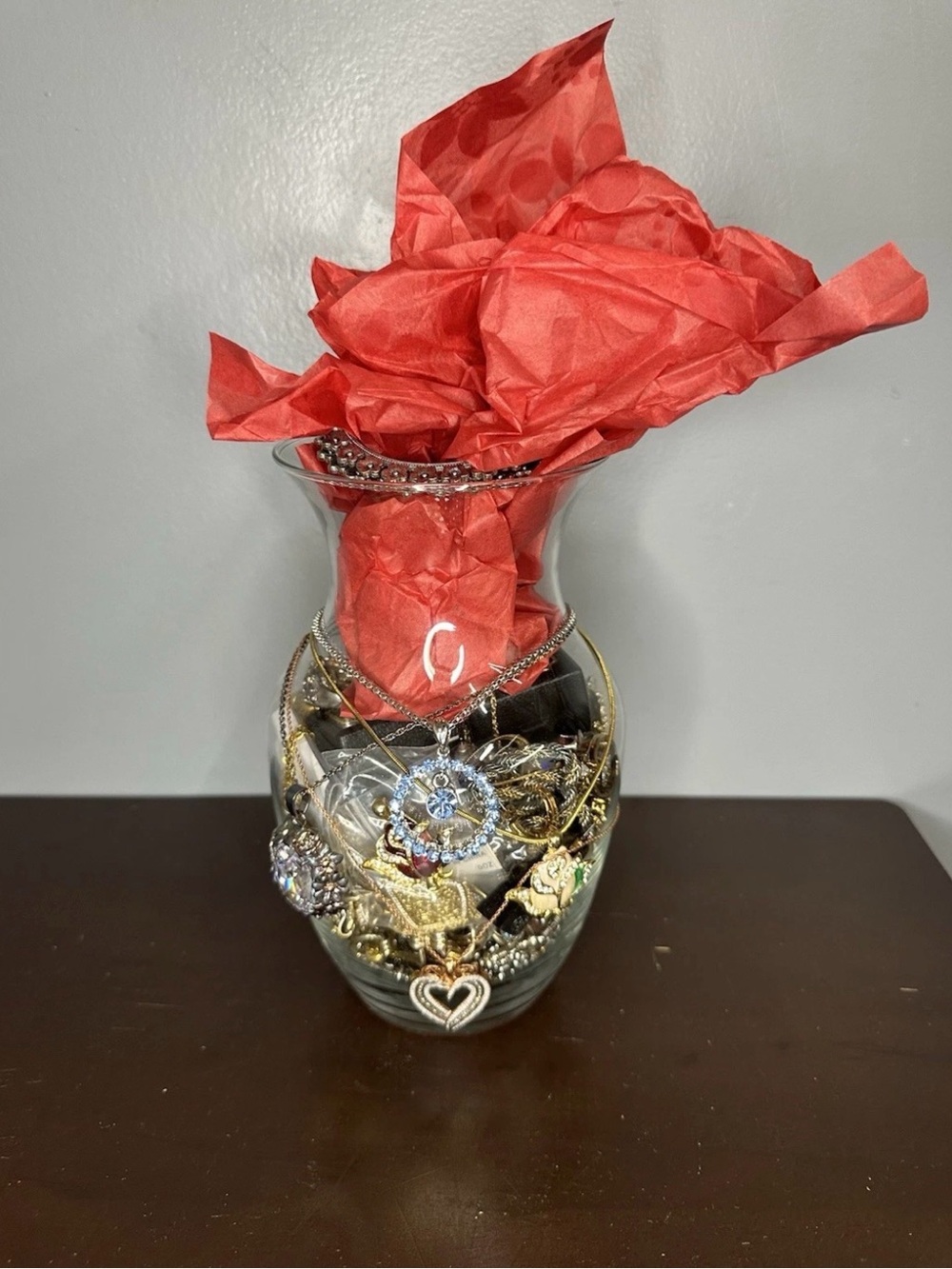 MYSTERY JEWELRY VASE containing genuine amethyst, sapphire, 925, and many more